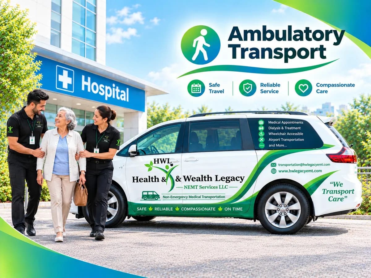 Front of a Health & Wealth Legacy transport van